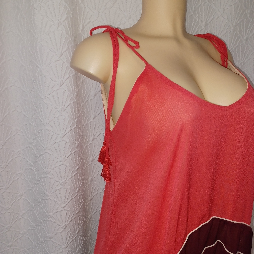 Living Doll Dress Women Size 1 Red and Burgundy Dress - Picture 6 of 14